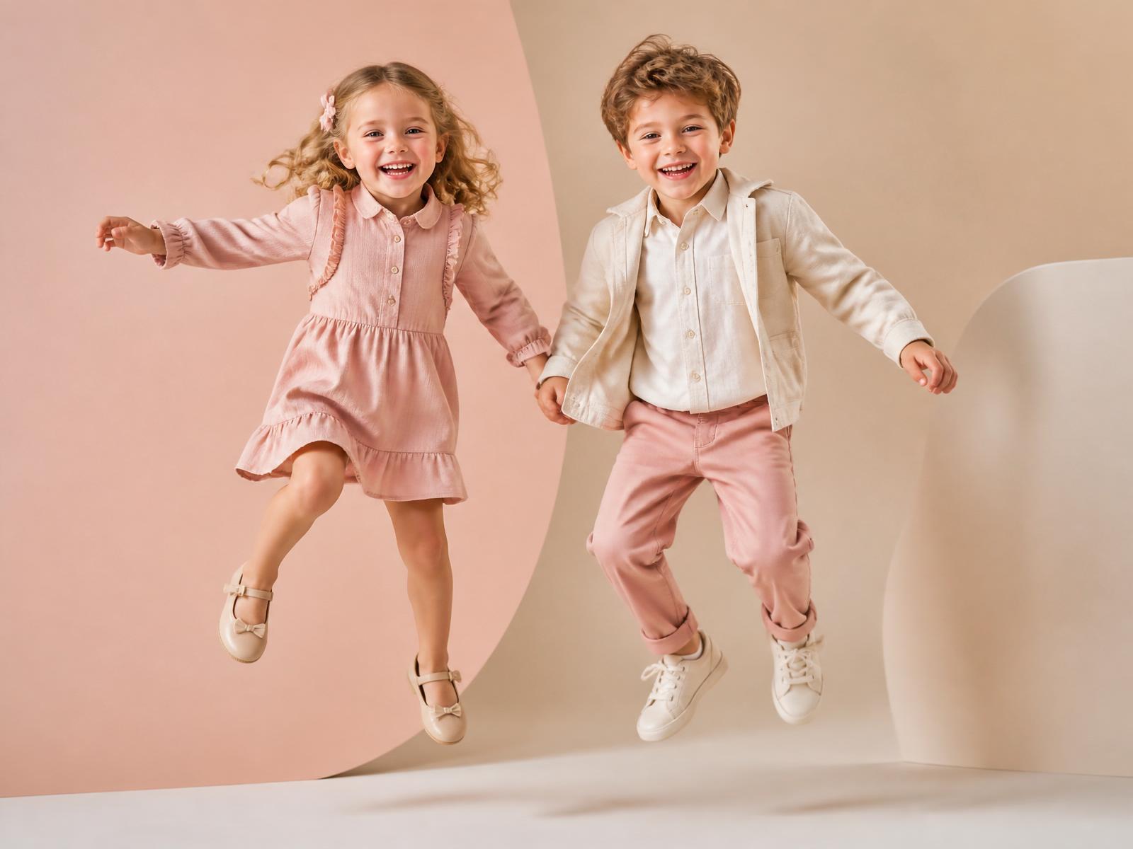 Two children in premium kids clothing